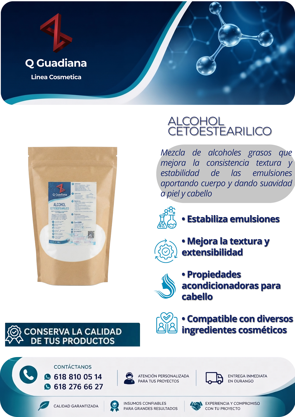 Ficha técnica Alcohol Cetoestearílico